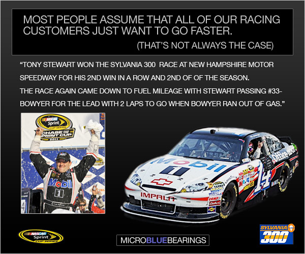 Tony Stewart Wins Loudon on Gas Mileage